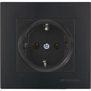 (120 ADET)SİYAH TOPRAKLI PRİZ MUTLUSAN